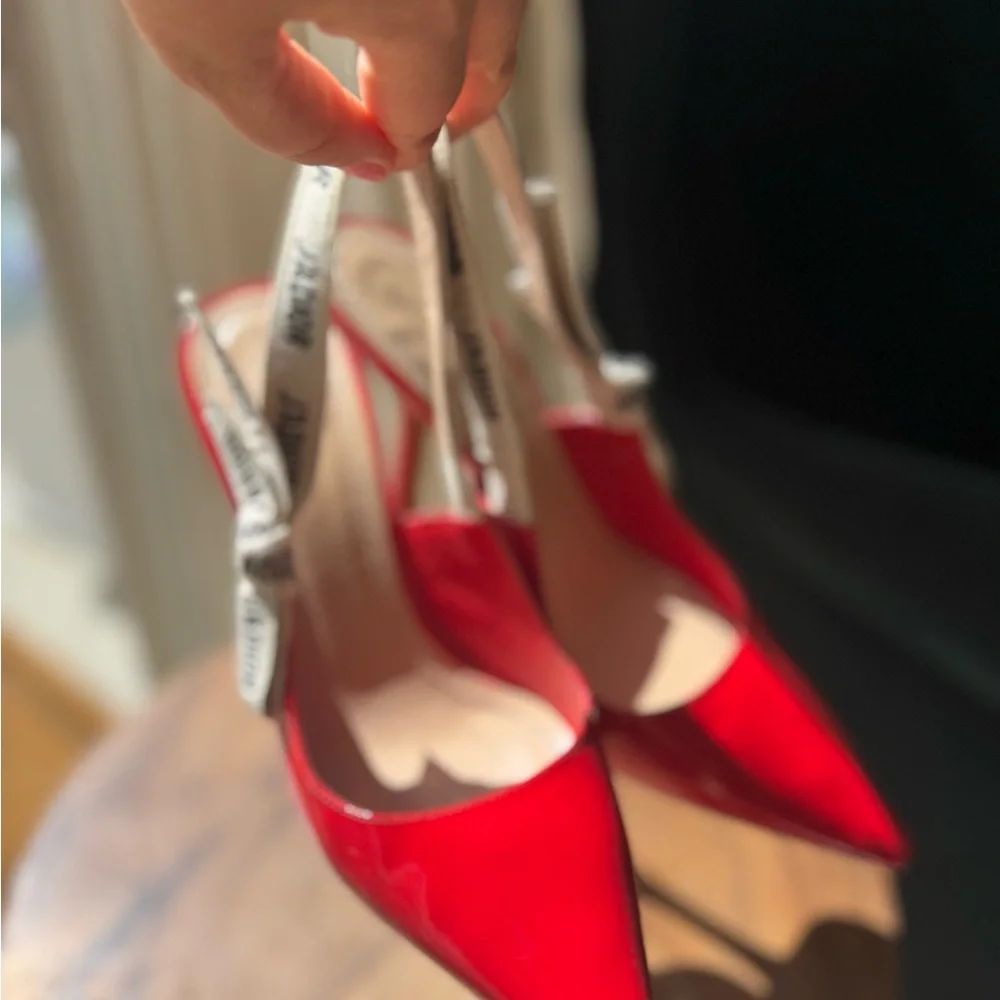 Dior Vibrant Red Slingback Heels - Picture 4 of 9